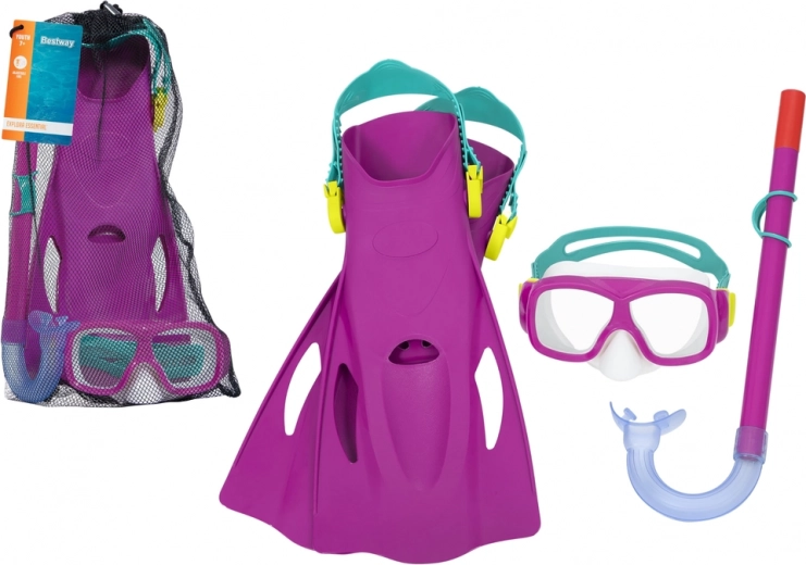 Bestway diving set mask, snorkel and fins – Pink
