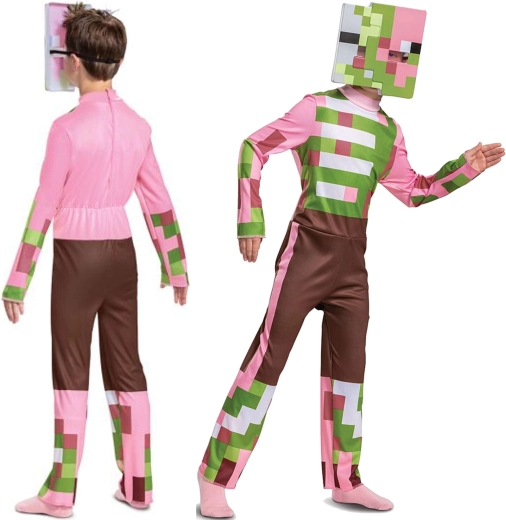 Minecraft Zombie Pigman costume for kids 7–8 years (height 127–136 cm)