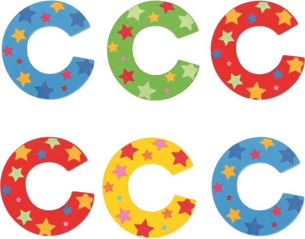 Bigjigs Toys lettera C in legno con stelline