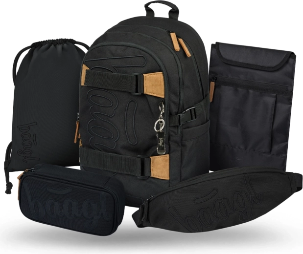 Baagl set scolastico Skate Darkness – zaino, astuccio, sacca, marsupio e custodia per notebook