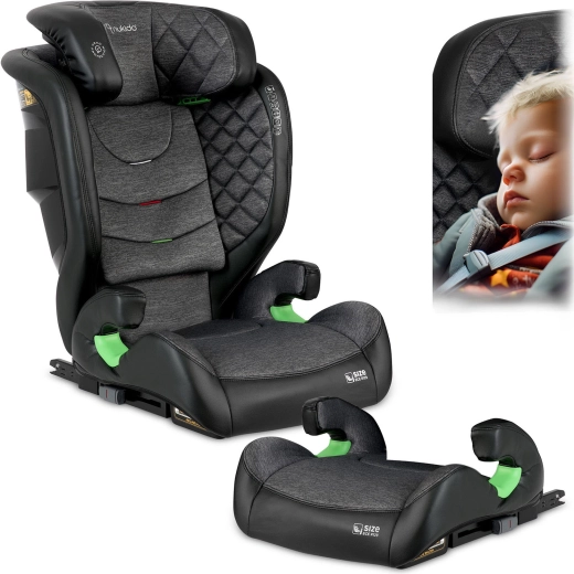Seggiolino auto per bambini Nukido Louis 100–150 cm ISOFIX, nero-grigio