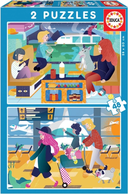 EDUCA Puzzel Reizen 2x48 stukjes