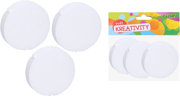 Decoratief polystyreen wiel 10x2,5 cm, set van 3 stuks