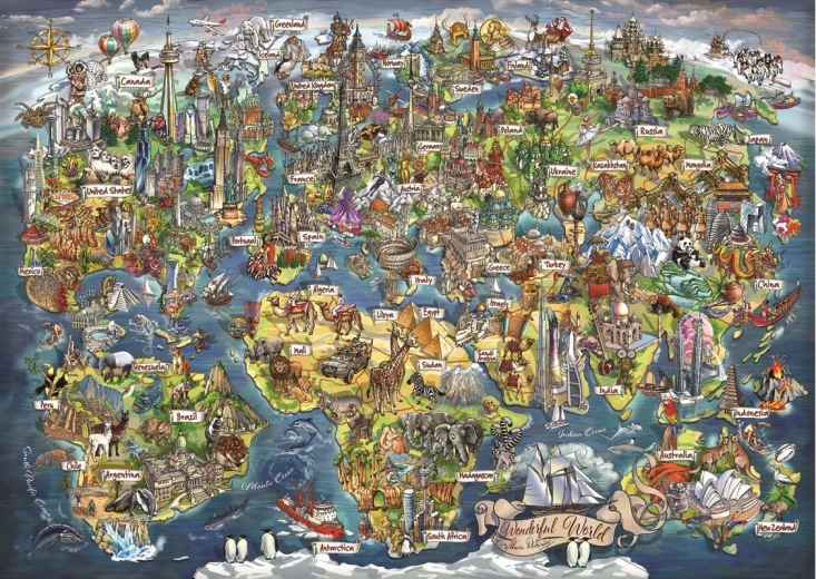 ANATOLIAN Puzzle Amazing World Map 3000 Pieces