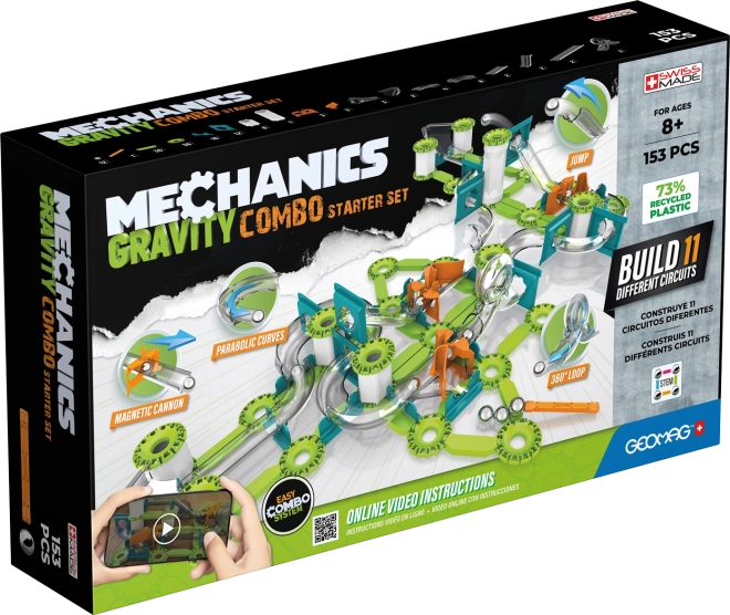 Mechanics Gravity RE Combo Starter Set de GEOMAG – jeu de construction magnétique