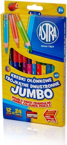 Astra Crayons Triangulaires Doubles Jumbo 24 Couleurs