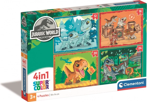 Puzzle Monde Jurassique 4v1 Clementoni