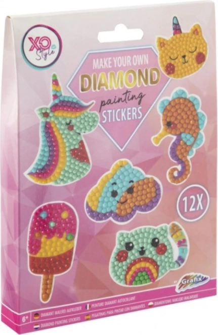 Adesivi con Pittura di Diamante Unicorno 12 pz