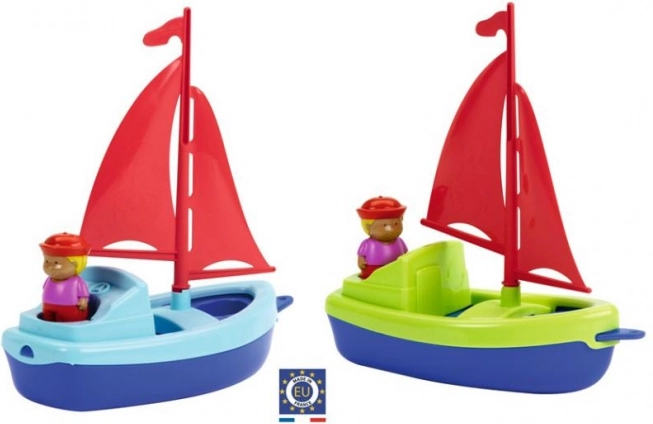 Voilier en plastique pour l’eau avec marin 22,5 cm