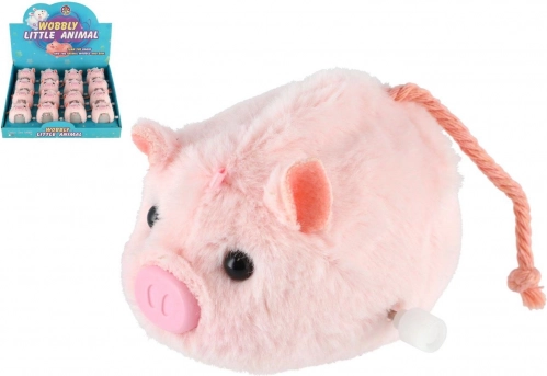 Cochonnet en peluche à remonter 8 cm
