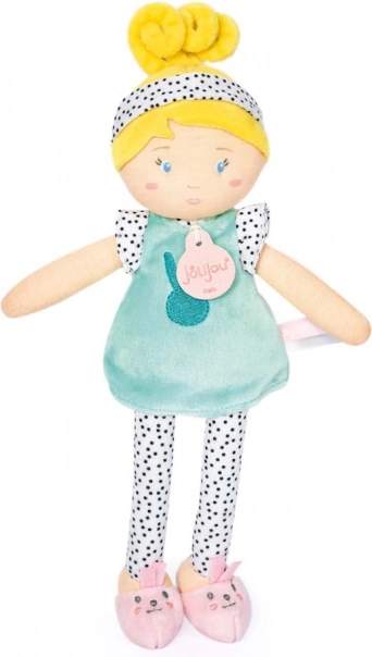 Doudou Jolijou Panenka LES PIPELLETTES 25 cm 1 ks – turquoise