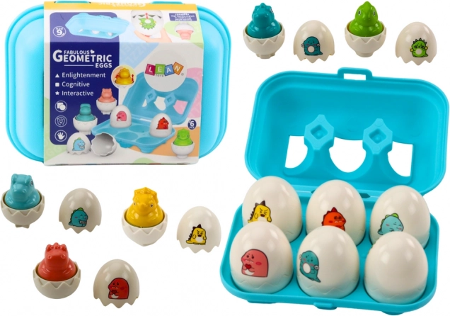 Šarena set od šest geometrijskih jaja dinosaura