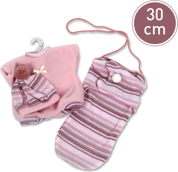 Obleček pro panenku Llorens 30 cm – 3dílná sada s vakem