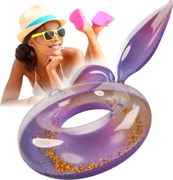 Cerchio da nuoto arcobaleno con coda di sirena
