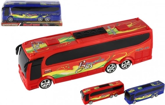 Műanyag lendkerekes busz 25 cm-es dobozban