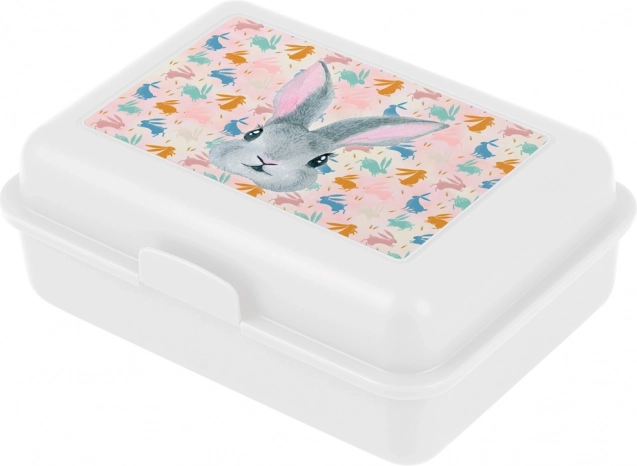 Baagl Bunny Lunch Box, white with divider