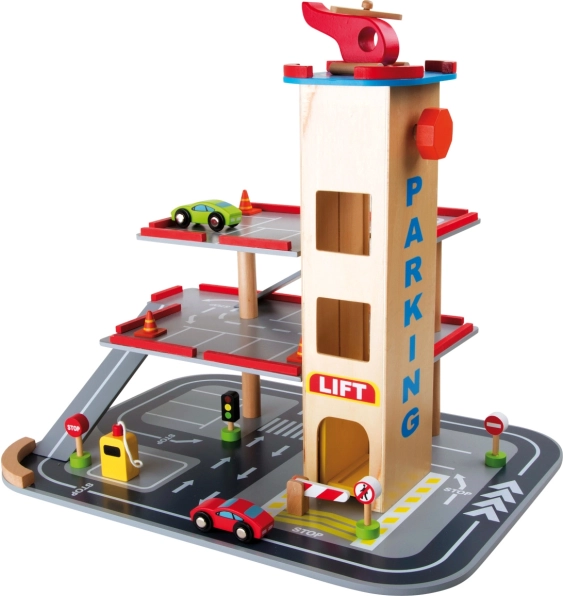 Drewniany parking z windą - Small Foot