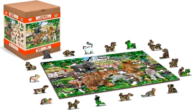 Puzzle di legno asilo alla fattoria 2in1
