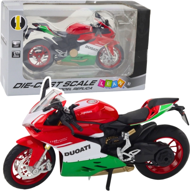 Metal sports motorcycle with lights and sounds 1:12