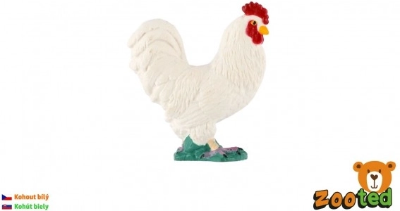 Bijeli pijetao plastični model 5 cm