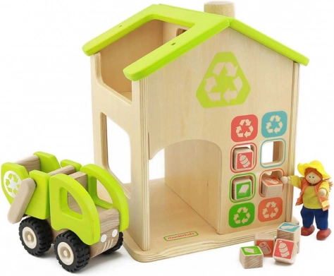 Masterkidz drevená stanica recyklácie a triedenia odpadu