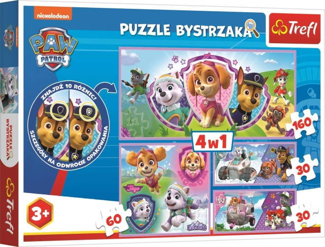 Puzzle de recherche des différences Pat’ Patrouille de Trefl 4-en-1