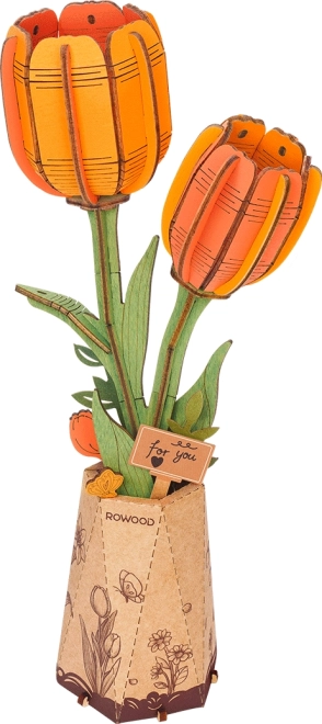 RoboTime 3D hölzerner Bausatz Tulpe