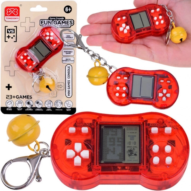 Mini herní klíčenka s retro hrami a zvonečkem