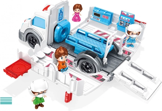 Ambulanza pieghevole con 2 personaggi 30 cm