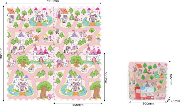 Morbidissimi blocchi in schiuma con principessa 60 × 60 cm, 4 pz