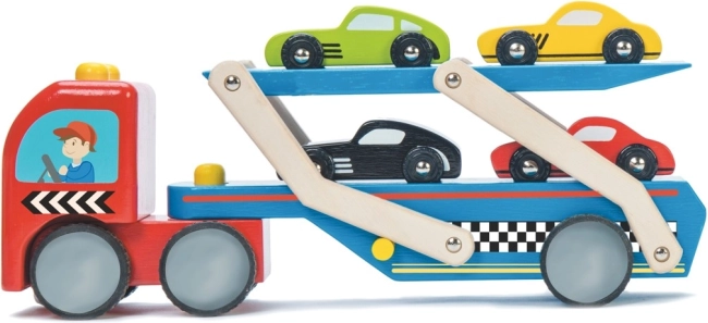Fa vontató kisautókkal Le Toy Van