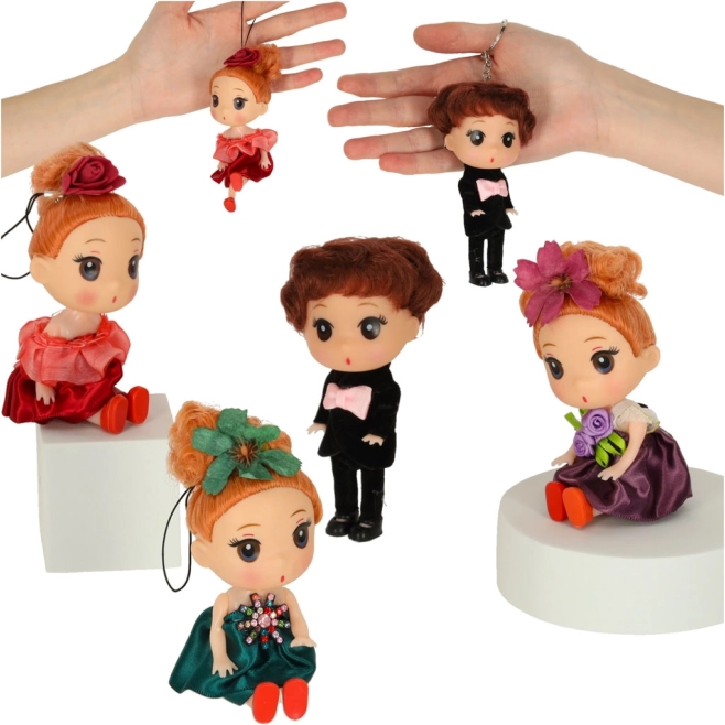 Set de poupées pour maison de poupée – 3 filles et 1 garçon, 12 cm