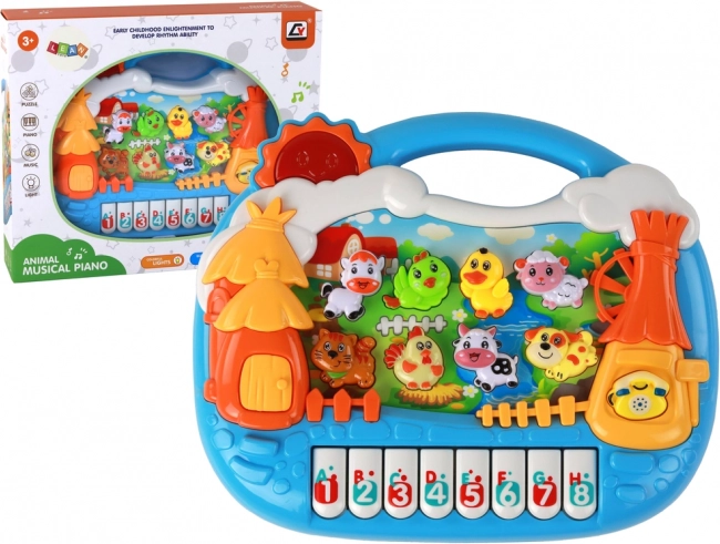Educatieve piano voor kinderen met thema van dieren en Engels leren