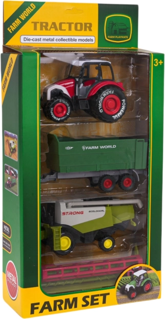 Set di veicoli agricoli trattore e mietitrebbia