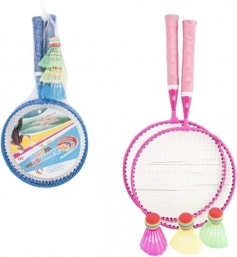Set da badminton per bambini – 2 racchette e 1 volano in custodia a rete