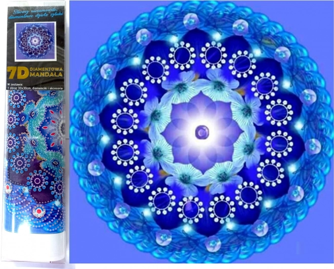 Diamantové malování 7D Půlnoční mandala 30 × 30 cm