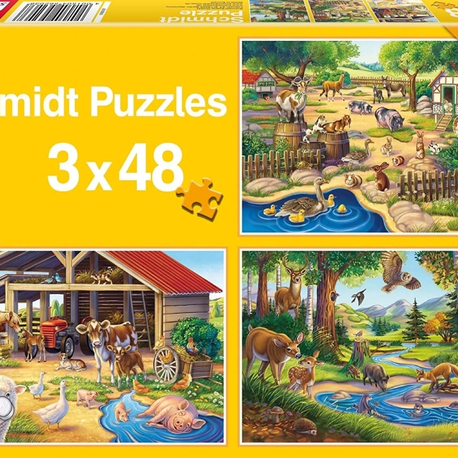Puzzle Meine Lieblingstiere 3x48 Teile