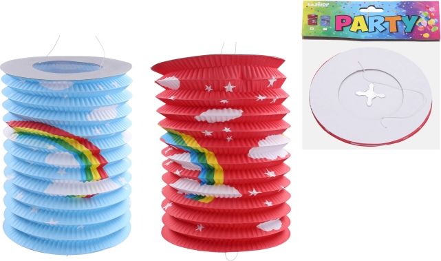 Lampion cylindre Arc-en-ciel 15 cm