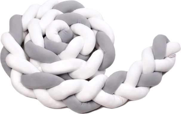Knitted Bumper 180 cm white + grey