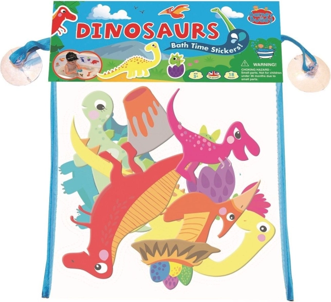 Badstickers met dinosaurusmotief met opbergnet