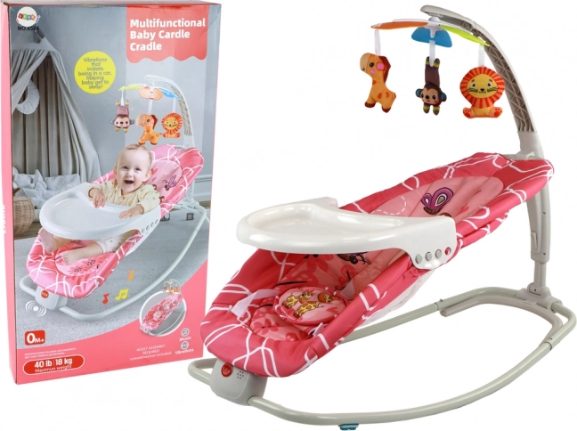 Baby lounger and rocker 2-in-1 with music and vibrations – Giraffe