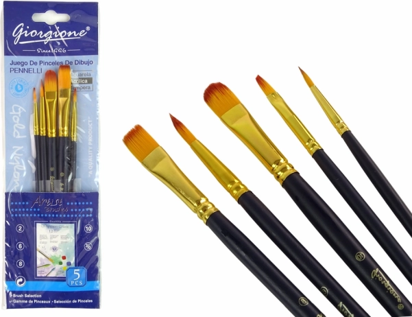 Ensemble de pinceaux artistiques 5 formes