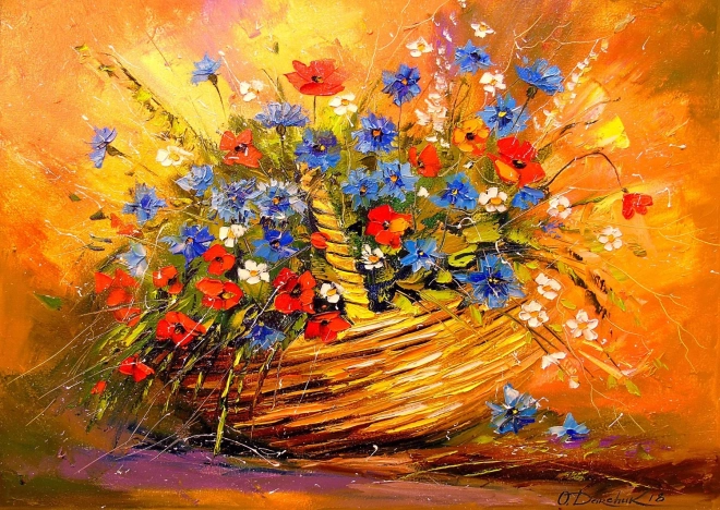 Puzzel Mandje met bloemen 1000 stukjes
