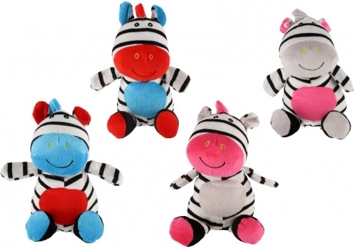 sonaglio in peluche zebra 24 cm, vari colori