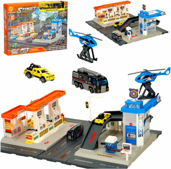 Children's Toy - Station and Police Parking Set