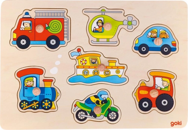 GOKI fa beillesztő puzzle – közlekedési eszközök