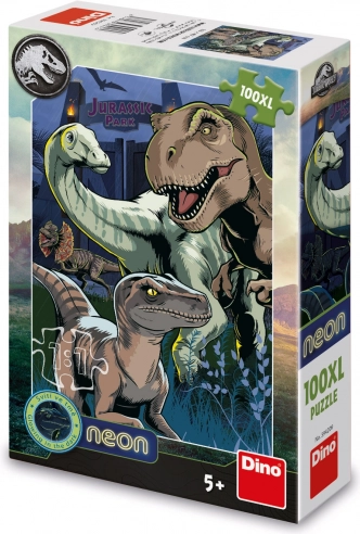 Puzzle with Jurassic World Theme - 100 XL Pieces Neon