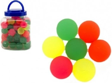 Gekleurde stuiterballen 3,2 cm in pot 70 stuks