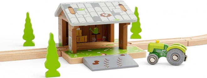 Bigjigs Rail Wooden Barn on Tracks