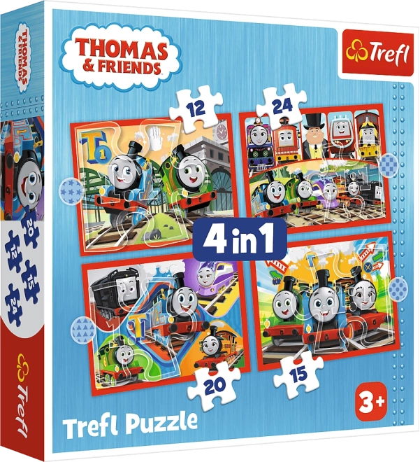 Puzzel 4in1 Dappere Thomas, Thomas en Vrienden